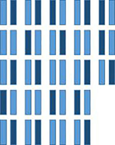 23 pairs of chromosomes with two different ancestries.