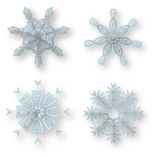 snowflakes with unique patterns