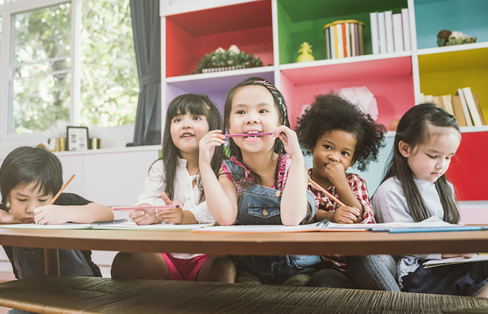 Children in preschool.