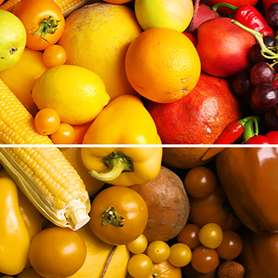 Fruits and vegetables.